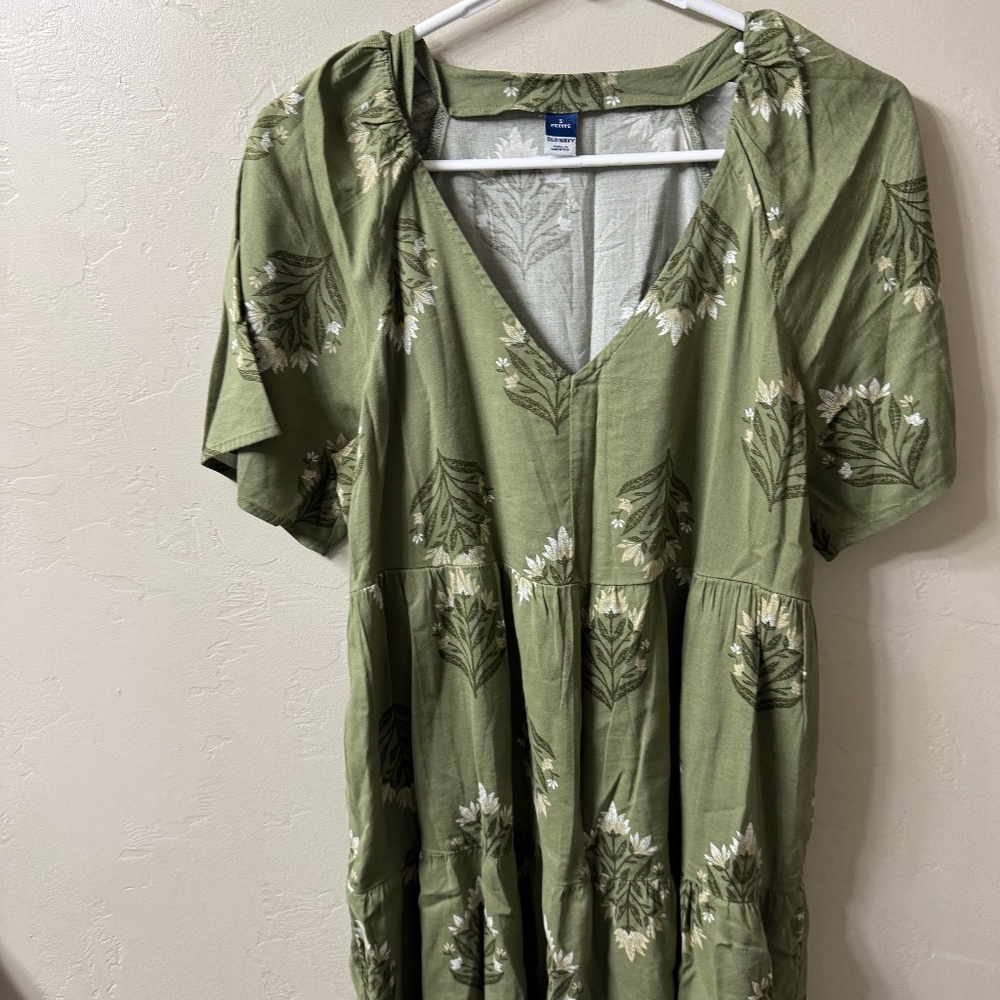 Sage green floral dress